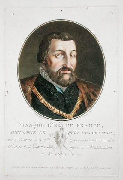 I. Ferenc (1494-1547) francia király alkotó: Antoine Louis Francois Sergent Marceau
