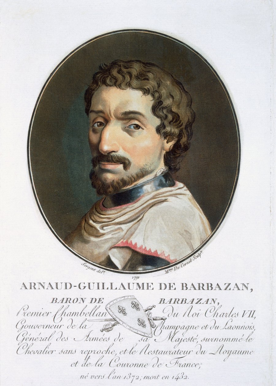 Arnaud-Guillaume, Baron de Barbazan, "Nagy férfiak, jeles nők és emlékezetes francia alanyok portréi, sír és színes nyomatok" című művéből, Pierre Blin, 1786-92, Párizs (colo alkotó: Antoine Louis Francois Sergent Marceau