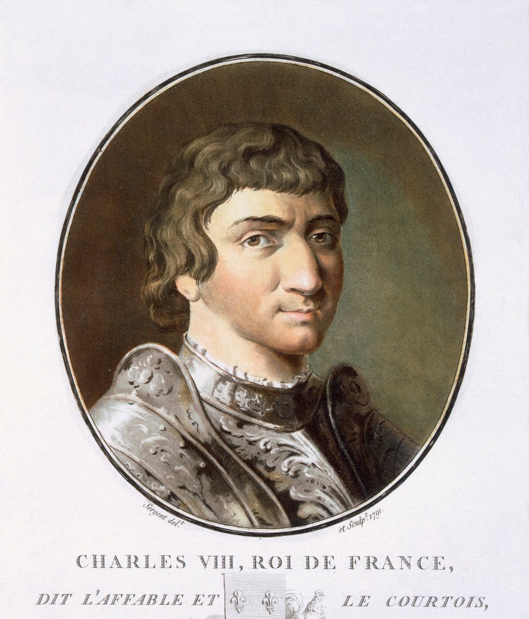 VIII. Károly, Nagy férfiak, jeles nők és emlékezetes francia alanyok portréiból, vésve és színesben nyomtatva, Pierre Blin, 1786-92, Párizs (színes metszet) alkotó: Antoine Louis Francois Sergent Marceau