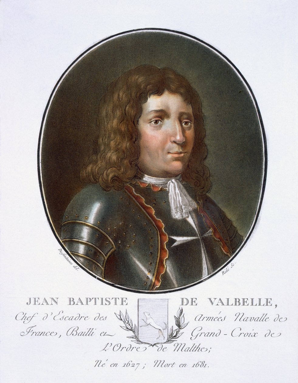 Jean Baptiste de Valbelle a "Nagy férfiak, jeles nők és emlékezetes francia alanyok portréiból, vésve és színekkel nyomtatva", Pierre Blin, 1786-92, Párizs (színes gravírozás) alkotó: Antoine Louis Francois Sergent Marceau