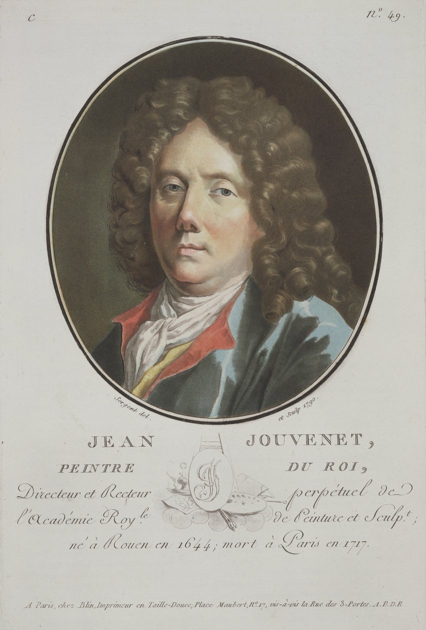 Jean Jouvenet, a Nagy férfiak, jeles nők és emlékezetes francia alanyok portréiból, gravírozva és színekkel nyomtatva, Pierre Blin, 1786-1792, Párizs alkotó: Antoine Louis Francois Sergent Marceau