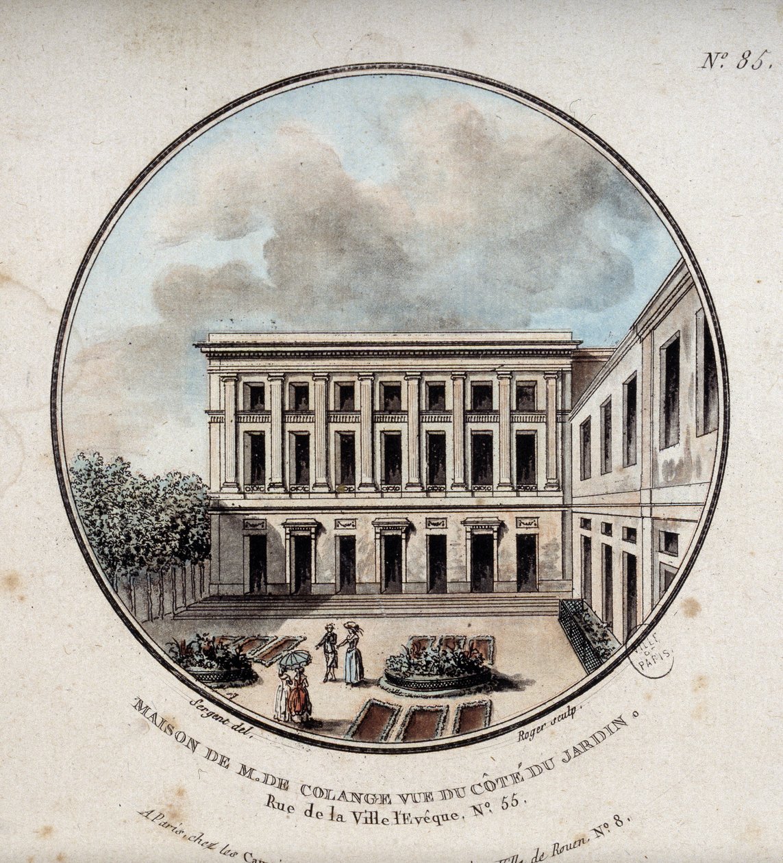 Maison de M. de Colange, kilátás a kertből (rue Ville-l