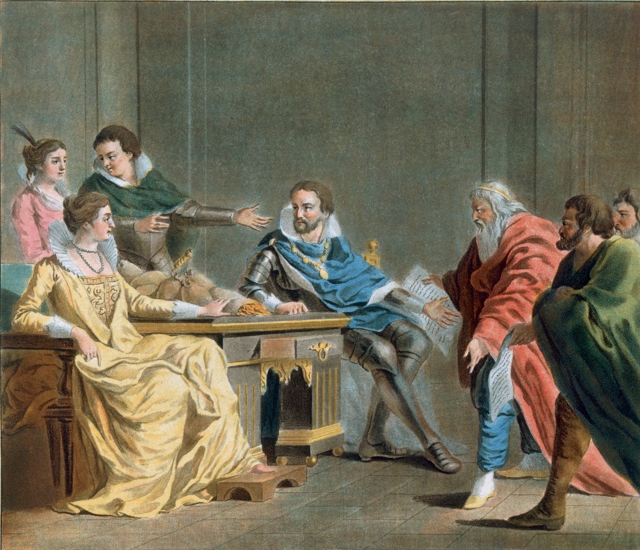 Brissac tábornagya kiosztja lánya hozományát a hadsereg parancsnokainak, 1788 alkotó: Antoine Louis Francois Sergent Marceau