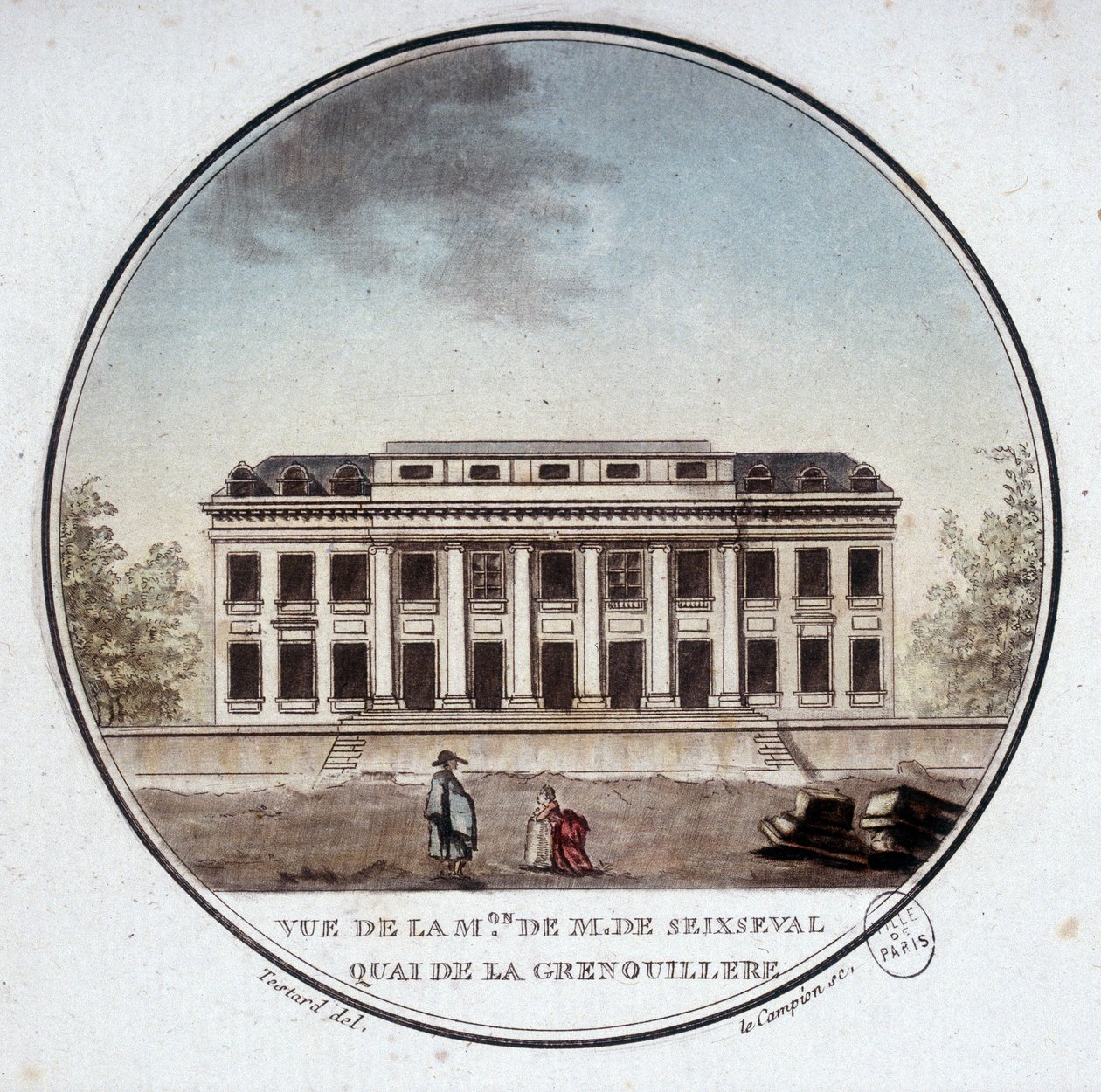 Kilátás Monsieur de Seixseval házára, quai de la grenouillère Párizsban (ma quai d