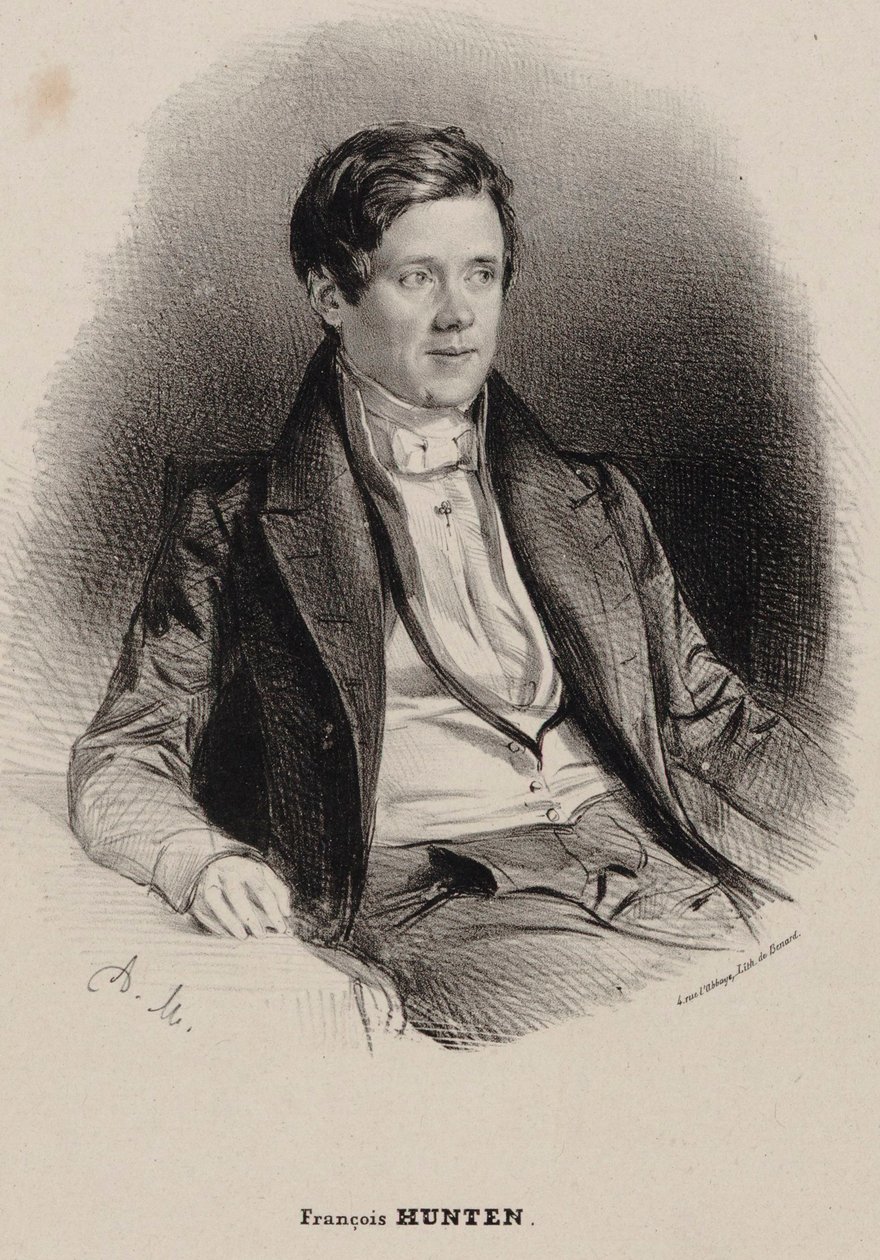 Franz Hünten zongoraművész és zeneszerző portréja 1793-1878. alkotó: Antoine Maurin