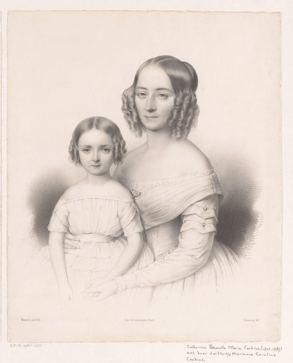 Catharina Petronella Maria Cochius portréja lányával alkotó: Antoine Maurin