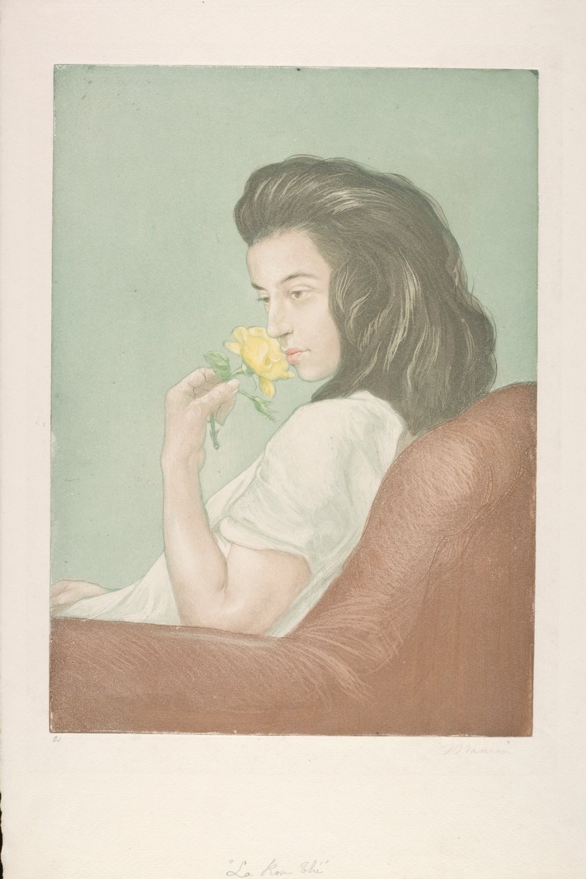 A tearózsa, 1900 körül (színes rézkarc) alkotó: Antoine Maurin