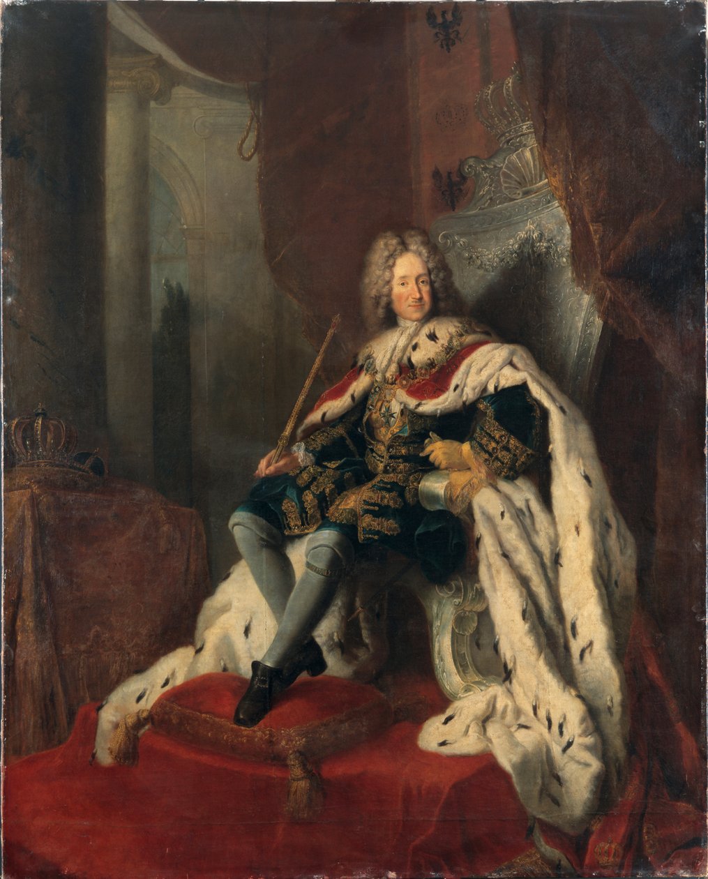 I. Frigyes király az ezüst trónon, 1712 körül. alkotó: Antoine Pesne