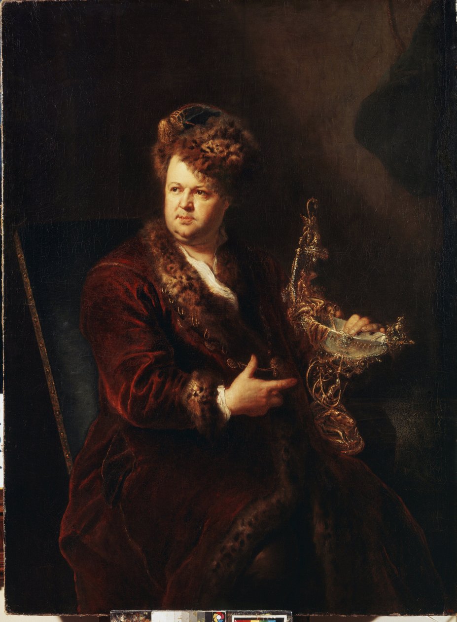 Johann Melchior Dinglinger (1664-1731) ékszerész portréja. Antoine Pesne (1683-1757) festménye, 1721 körül. Német művészet, barokk stílus. Szentpétervári Ermitázs Múzeum. alkotó: Antoine Pesne