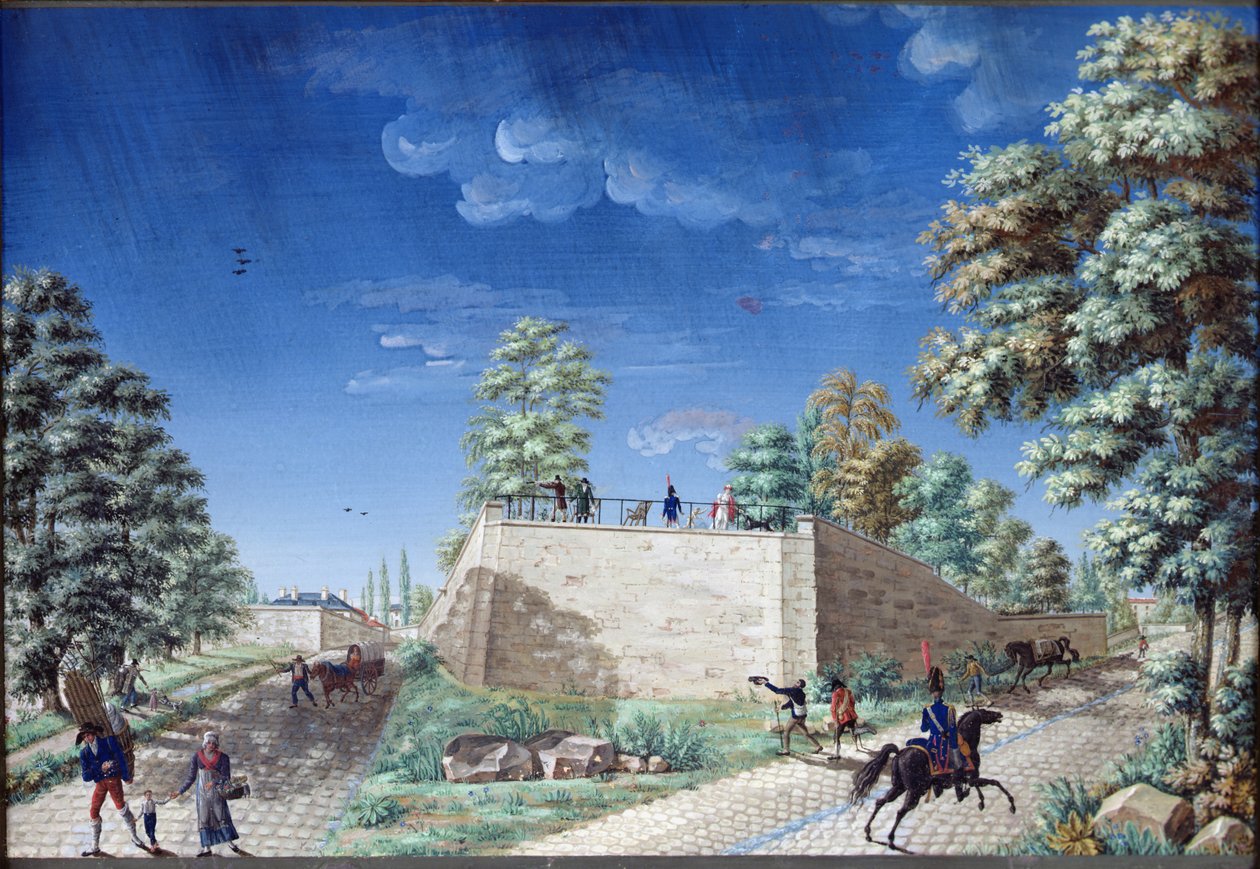 Kilátás egy teraszra Párizs külvárosában, 1810 körül alkotó: Antoine Pierre Mongin