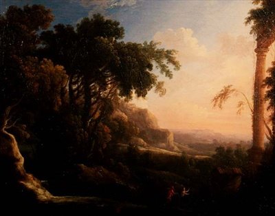 Pan és Syrinx egy árkádiai tájon alkotó: Antoine Pierre the Younger Patel
