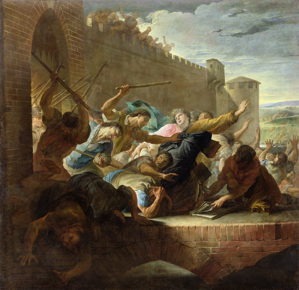 A toulouse-i hugenották kiűzése, miután Conde hercegének támogatói elfoglalták a várost 1562-ben alkotó: Antoine Rivalz