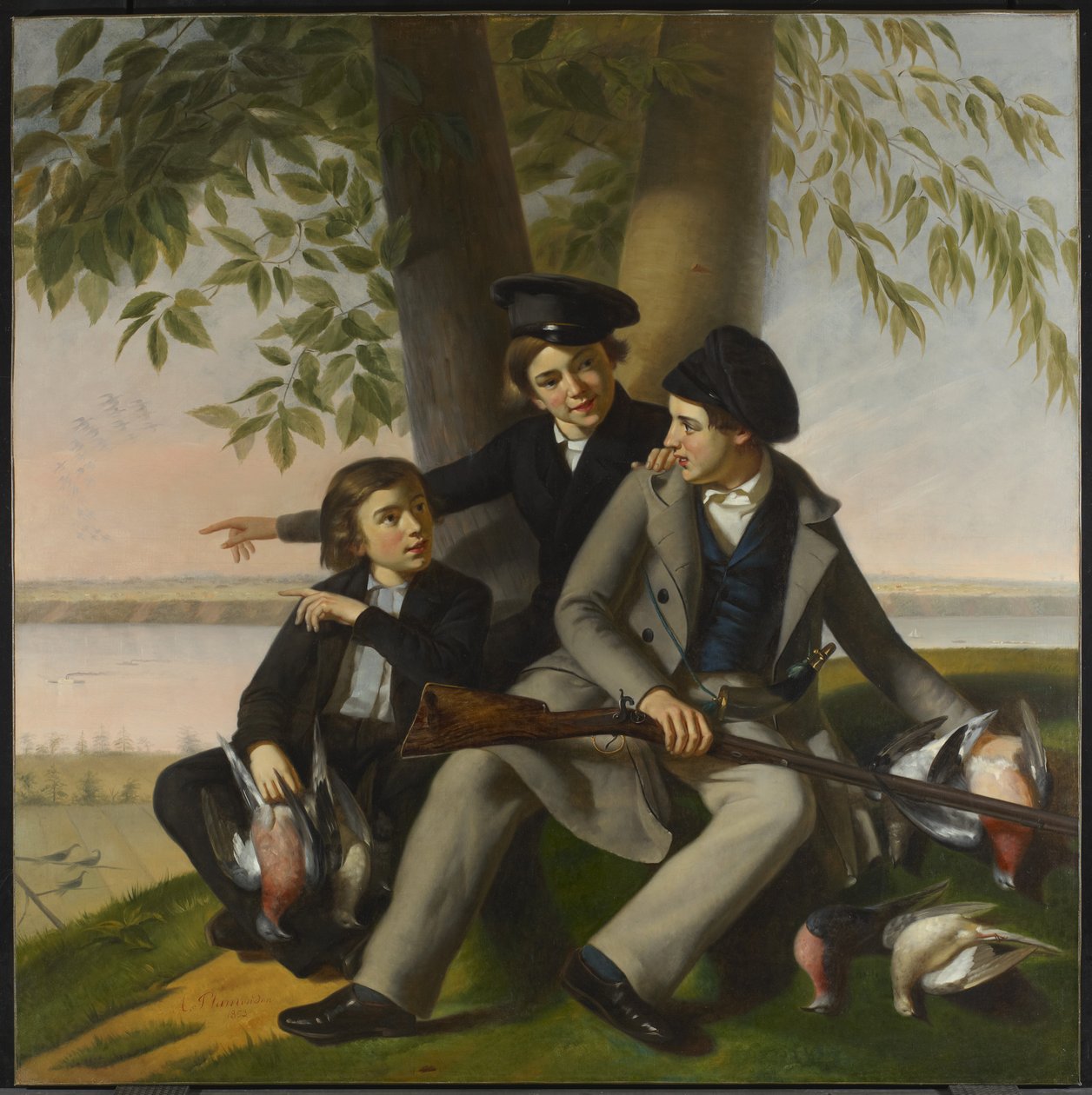 Utasgalambvadászat, 1853 alkotó: Antoine Sebastien Plamondon