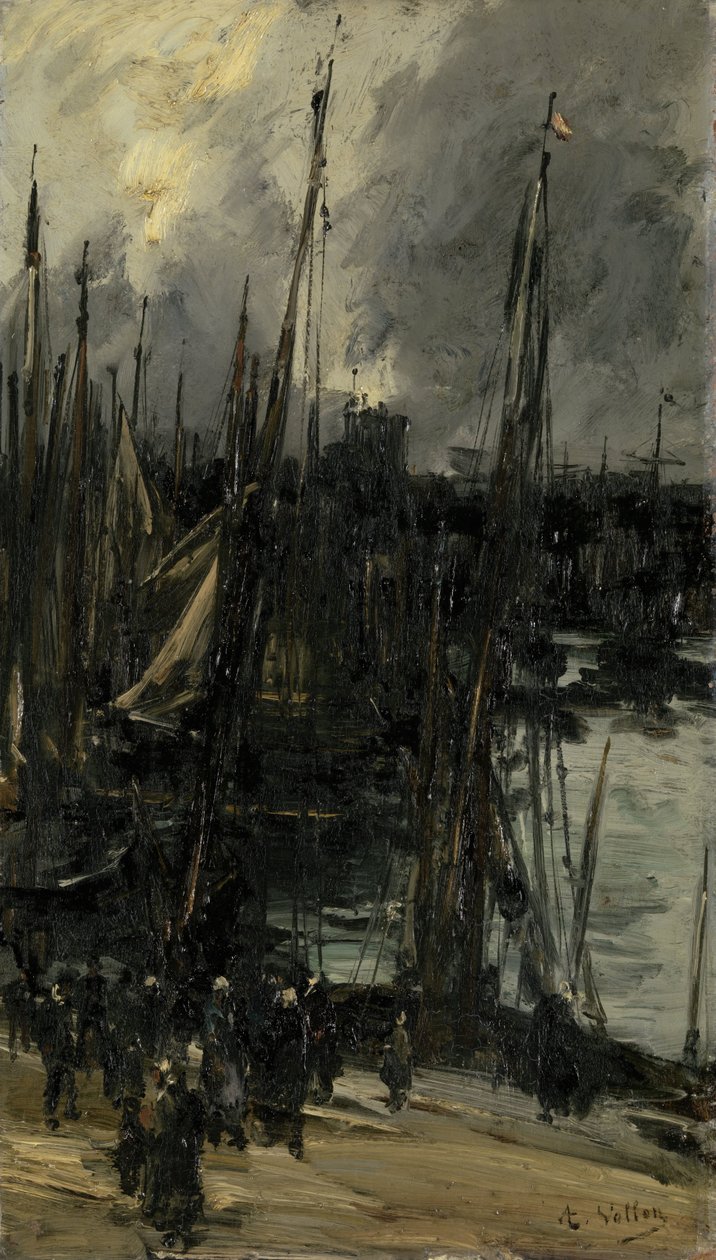 Kikötőre néző Dunkerque-ben (vagy Dieppe-ben?) alkotó: Antoine Vollon
