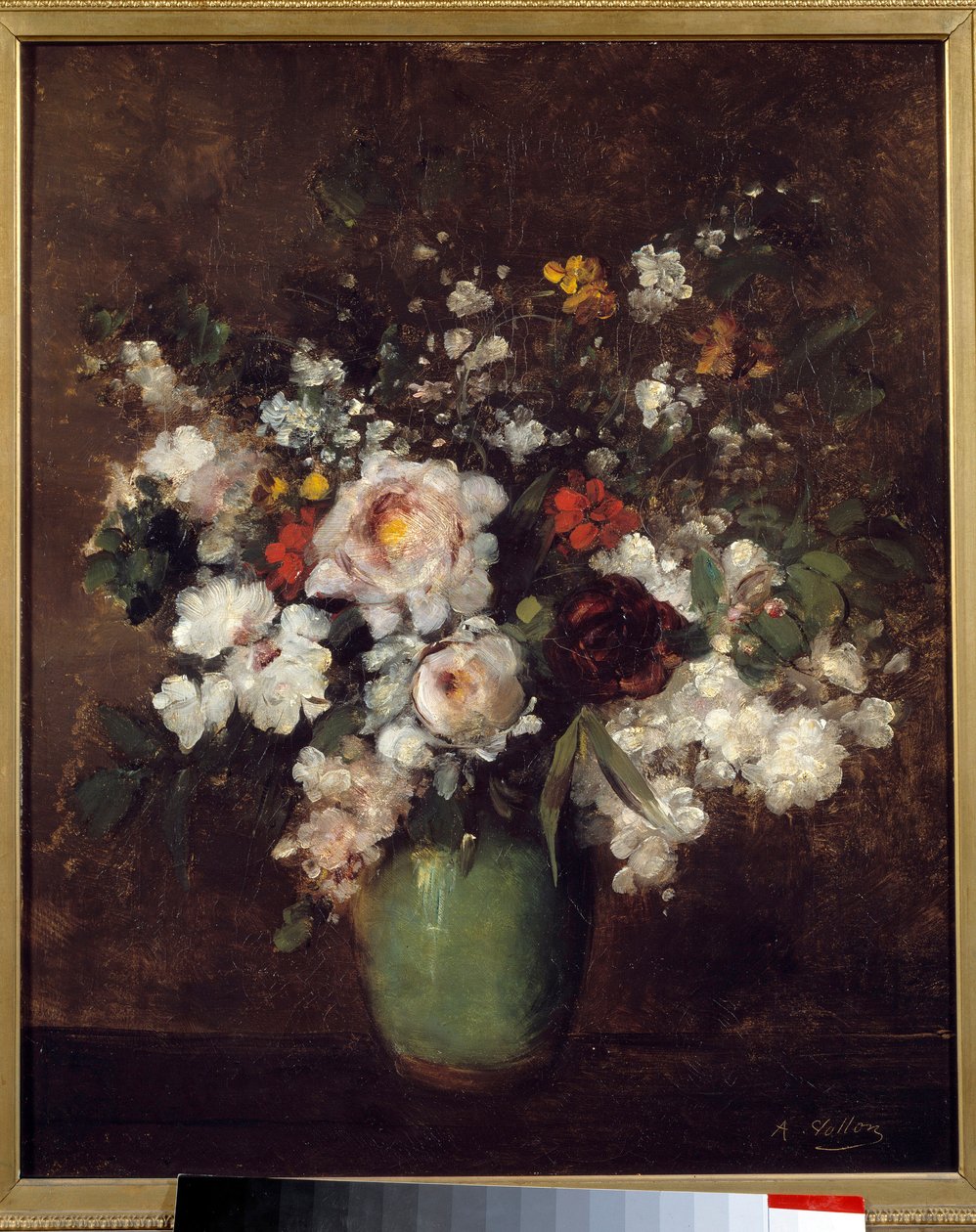 Virágváza Antoine Vollon festménye (1833-1900) 19. századi Lille-i Szépművészeti Múzeum alkotó: Antoine Vollon