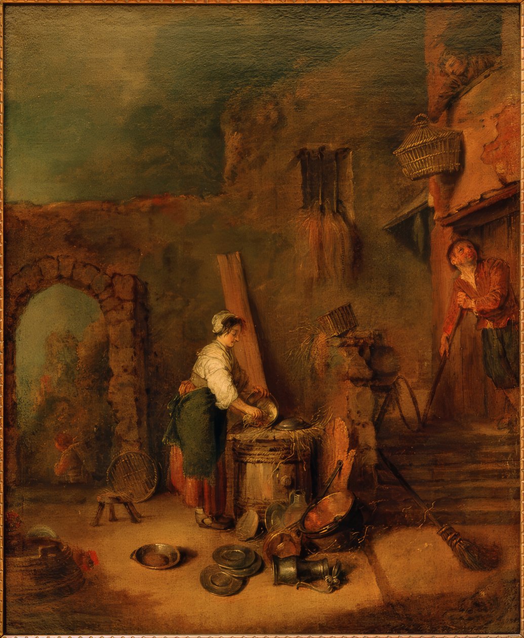 A réz súroló (A tűzhely) alkotó: Antoine Watteau