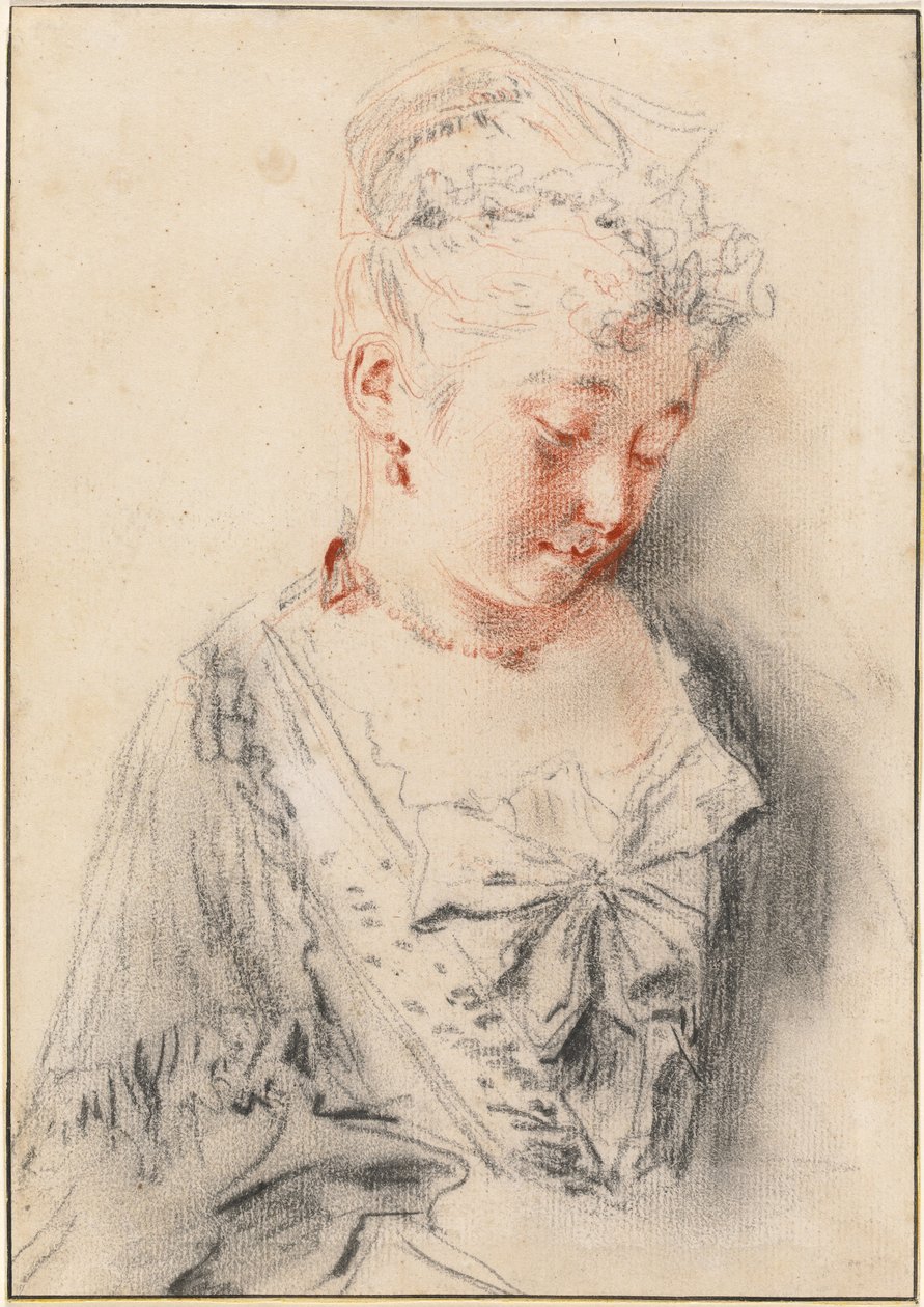 Ülő nő lenéz alkotó: Antoine Watteau