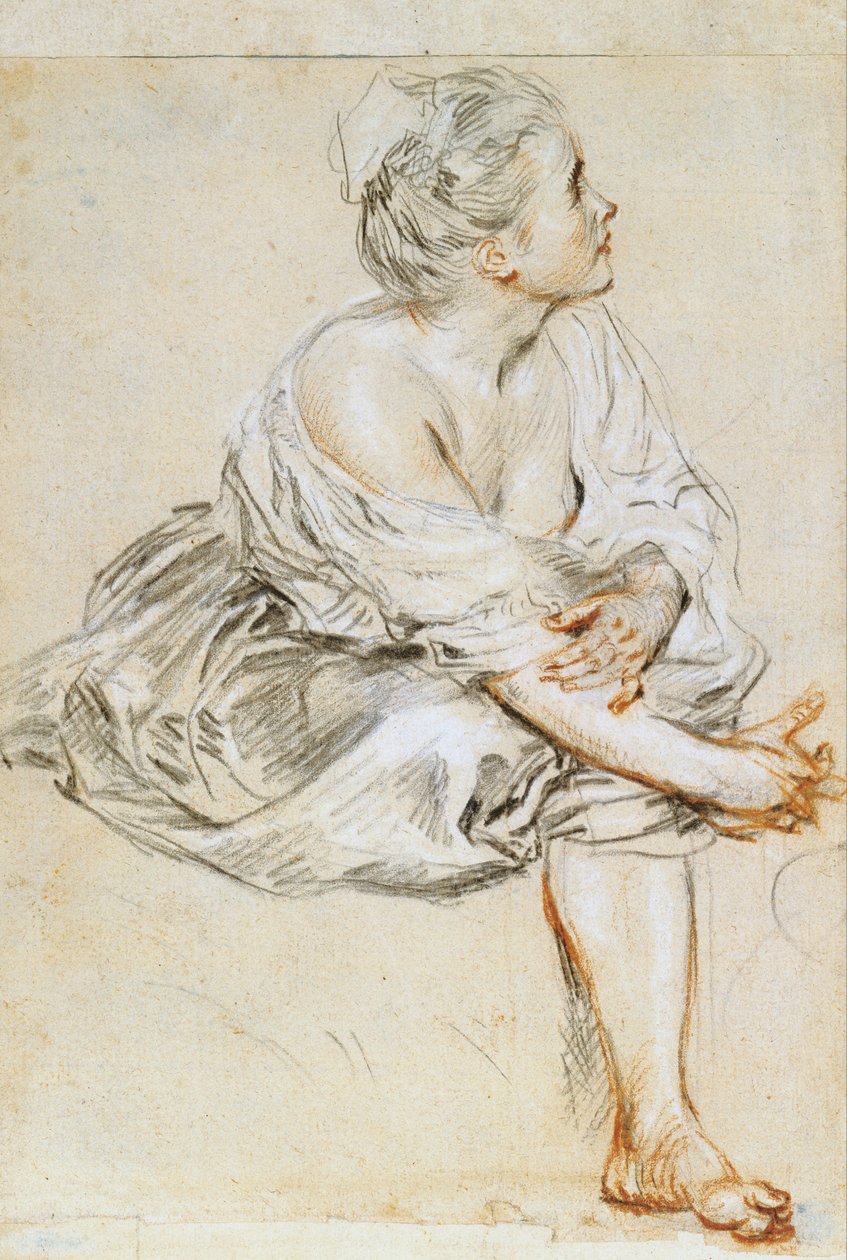 Ülő fiatal nő alkotó: Antoine Watteau