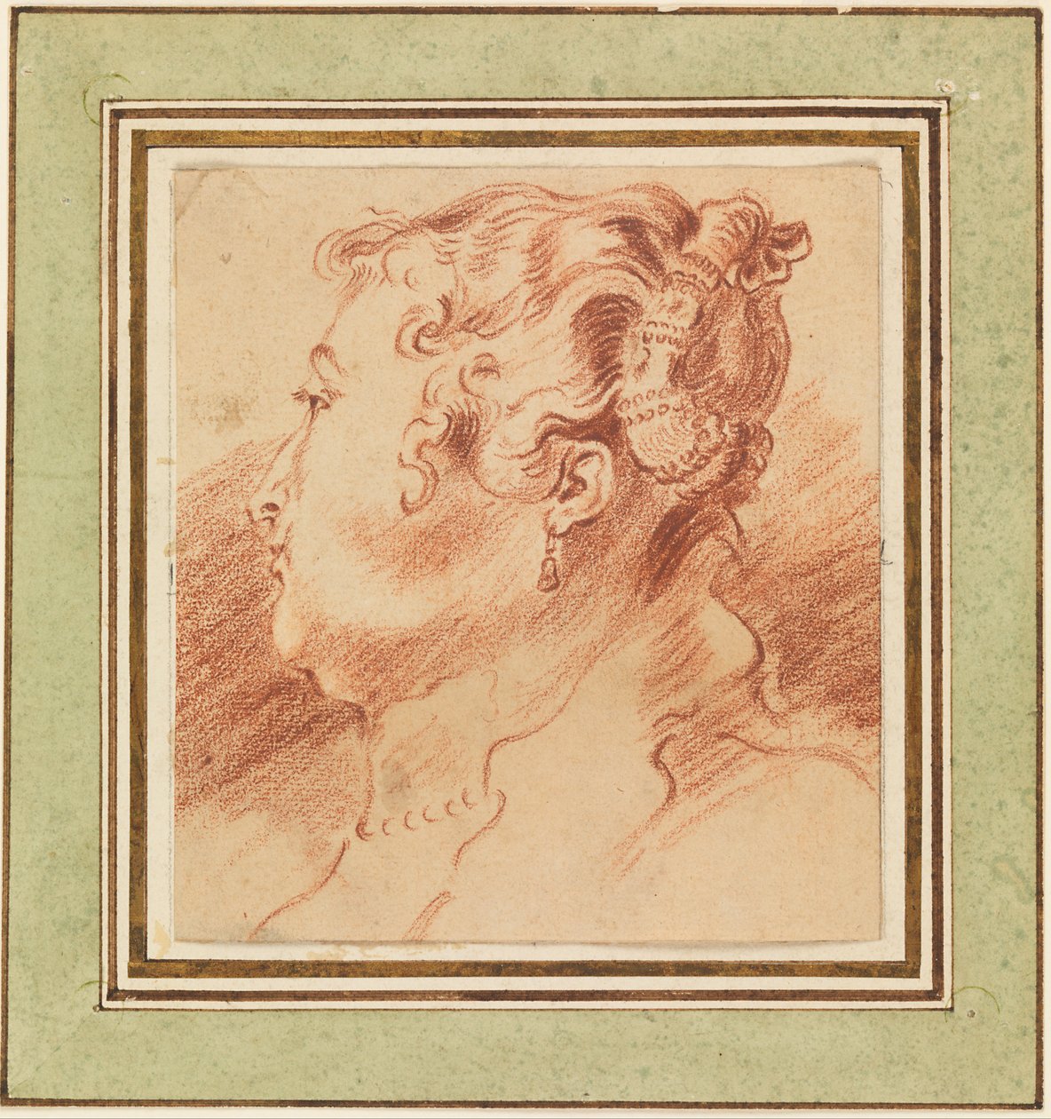 Tanulmány a női fejről alkotó: Antoine Watteau