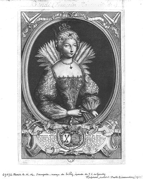 Francoise-Marguerite de Silly (1584-1626) Claude Duflos (1665-1727) metszete alkotó: Antoine after Pezey