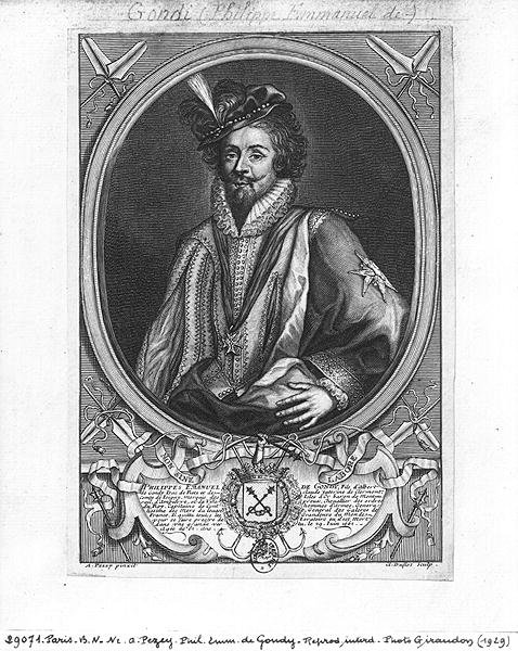 Philippe-Emmanuel de Gondi (1581-1662) Marquis de Belle-Isle, Claude Duflos (1665-1727) metszete. alkotó: Antoine after Pezey