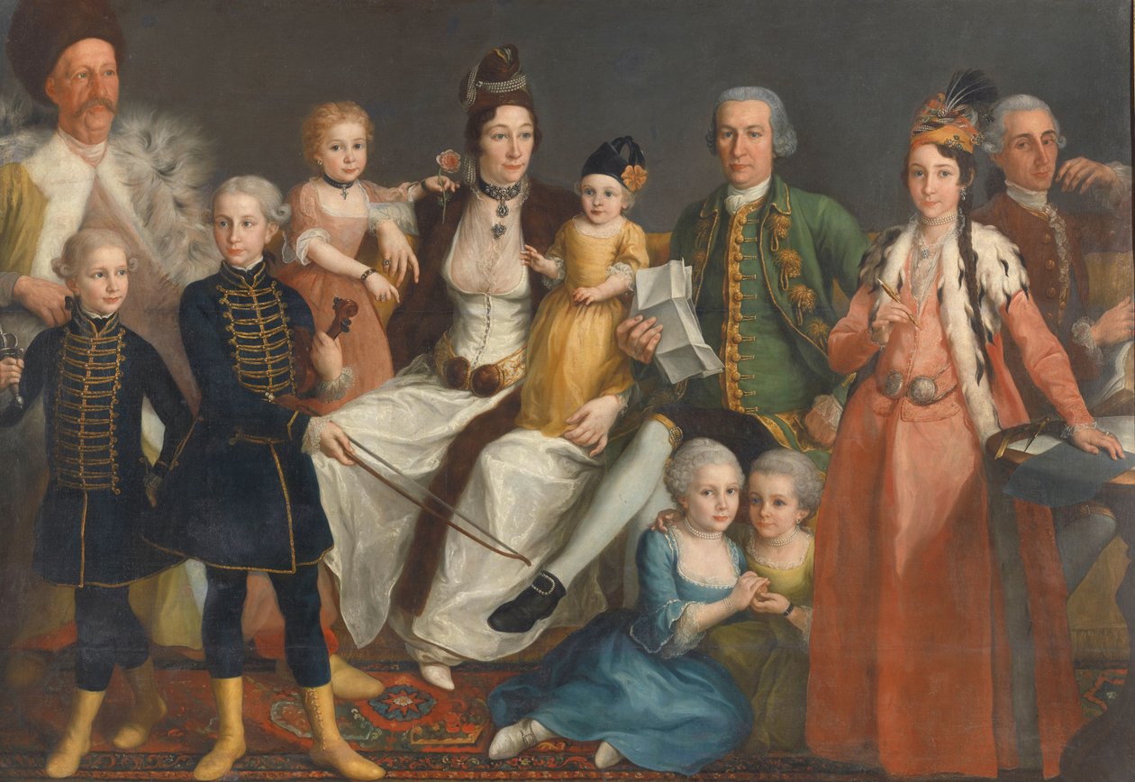 David George van Lennep (1712-97), a smirnai holland gyár vezető kereskedője, valamint felesége és gyermekei alkotó: Antoine de Favray (attributed to)