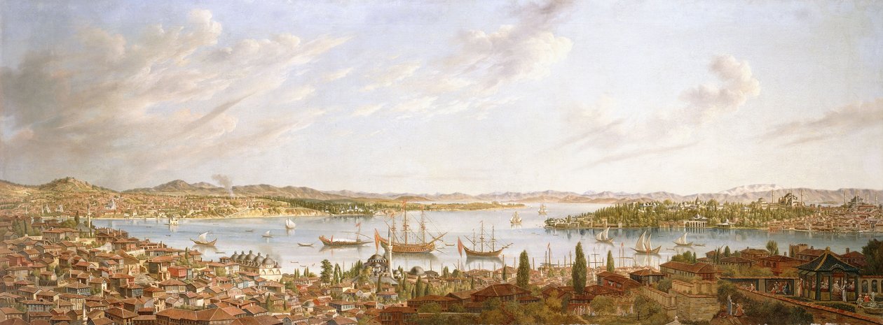 Konstantinápoly kilátása, kilátással a Boszporuszra, 1770 alkotó: Antoine de Favray