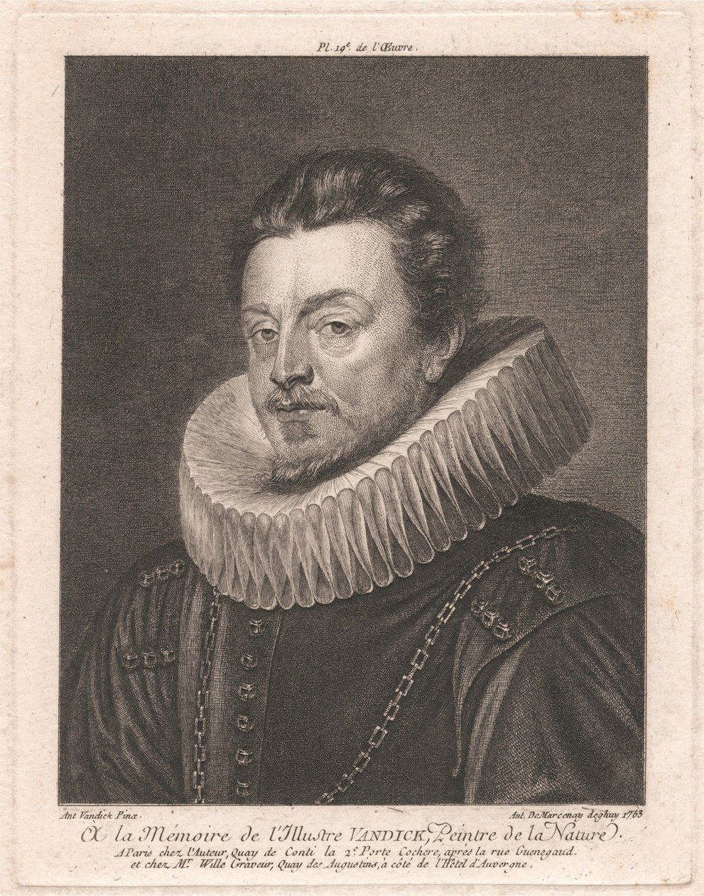 A jeles Van Dyck, a természet festőjének emlékére alkotó: Antoine de Marcenay de Ghuy