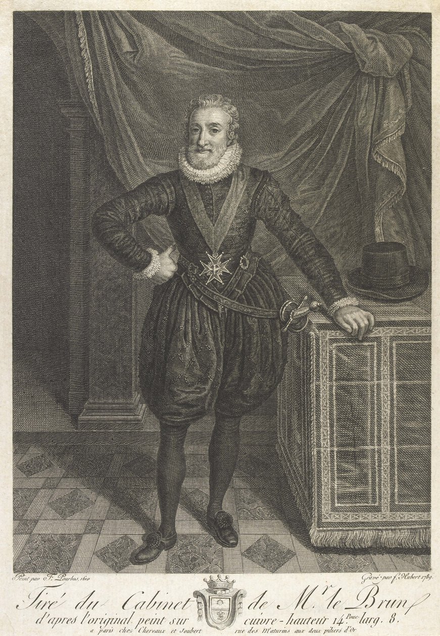 IV. Henrik félhosszú portréja (grafit, papír) alkotó: Antoine de Marcenay de Ghuy