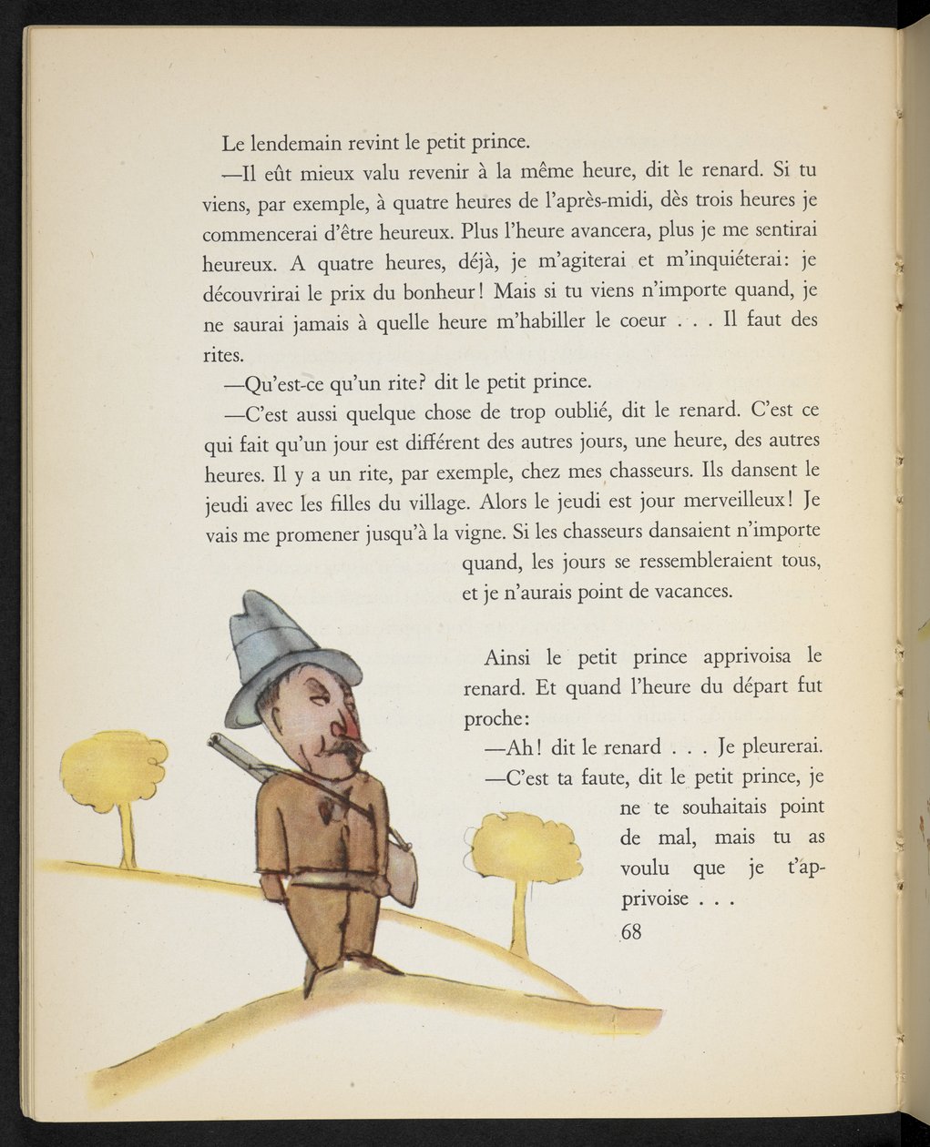 Vadász, illusztráció Antoine de Saint-Exupéry "Le Petit Prince" című művéből. alkotó: Antoine de Saint Exupery
