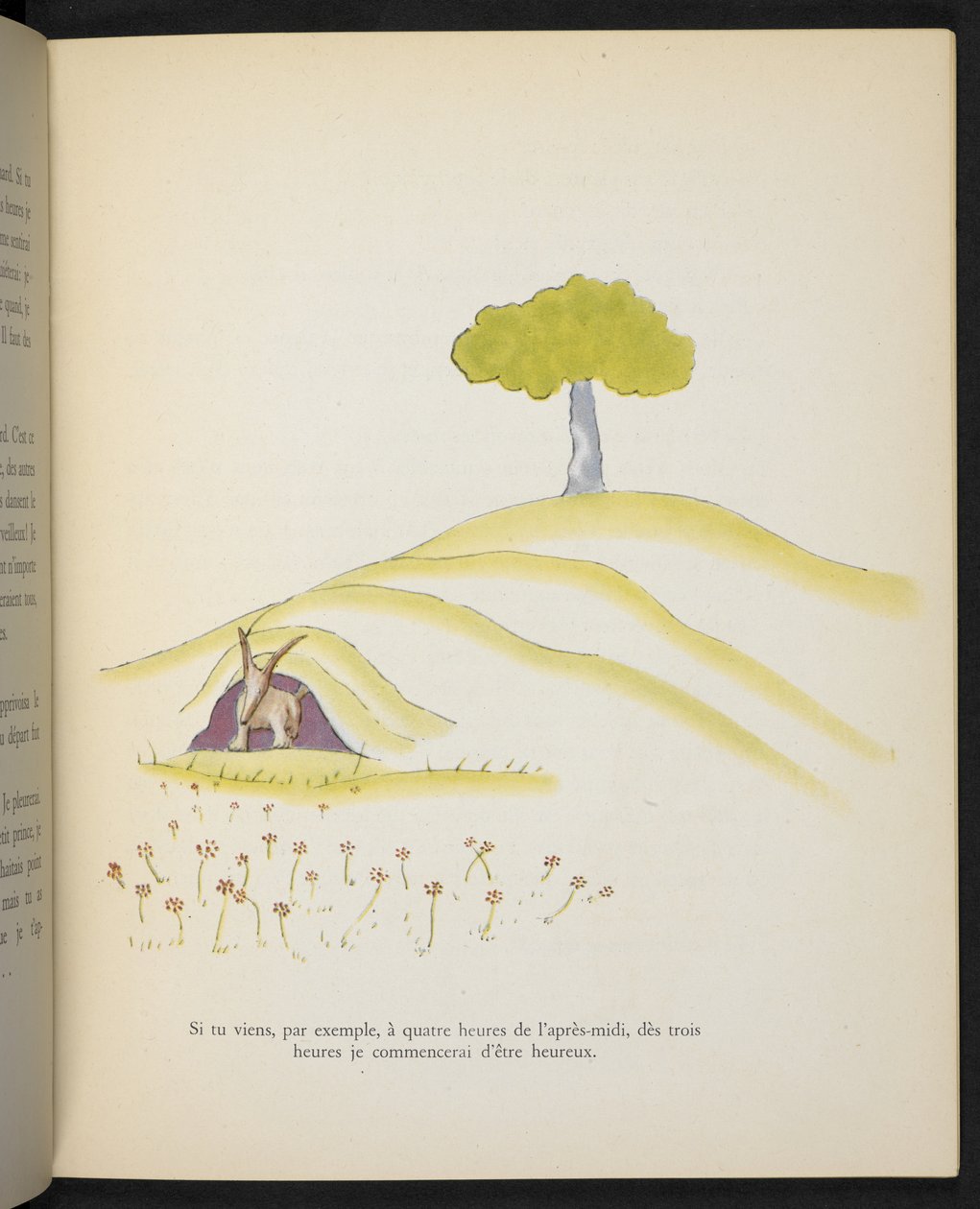 A róka, illusztráció Antoine de Saint-Exupéry "Le Petit Prince" című művéből. alkotó: Antoine de Saint Exupery
