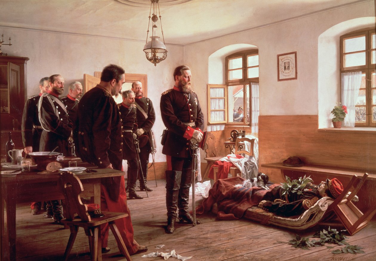 Frigyes koronaherceg Douay tábornok holttestével a wissembourgi csatában, 1870 alkotó: Anton Alexander von Werner