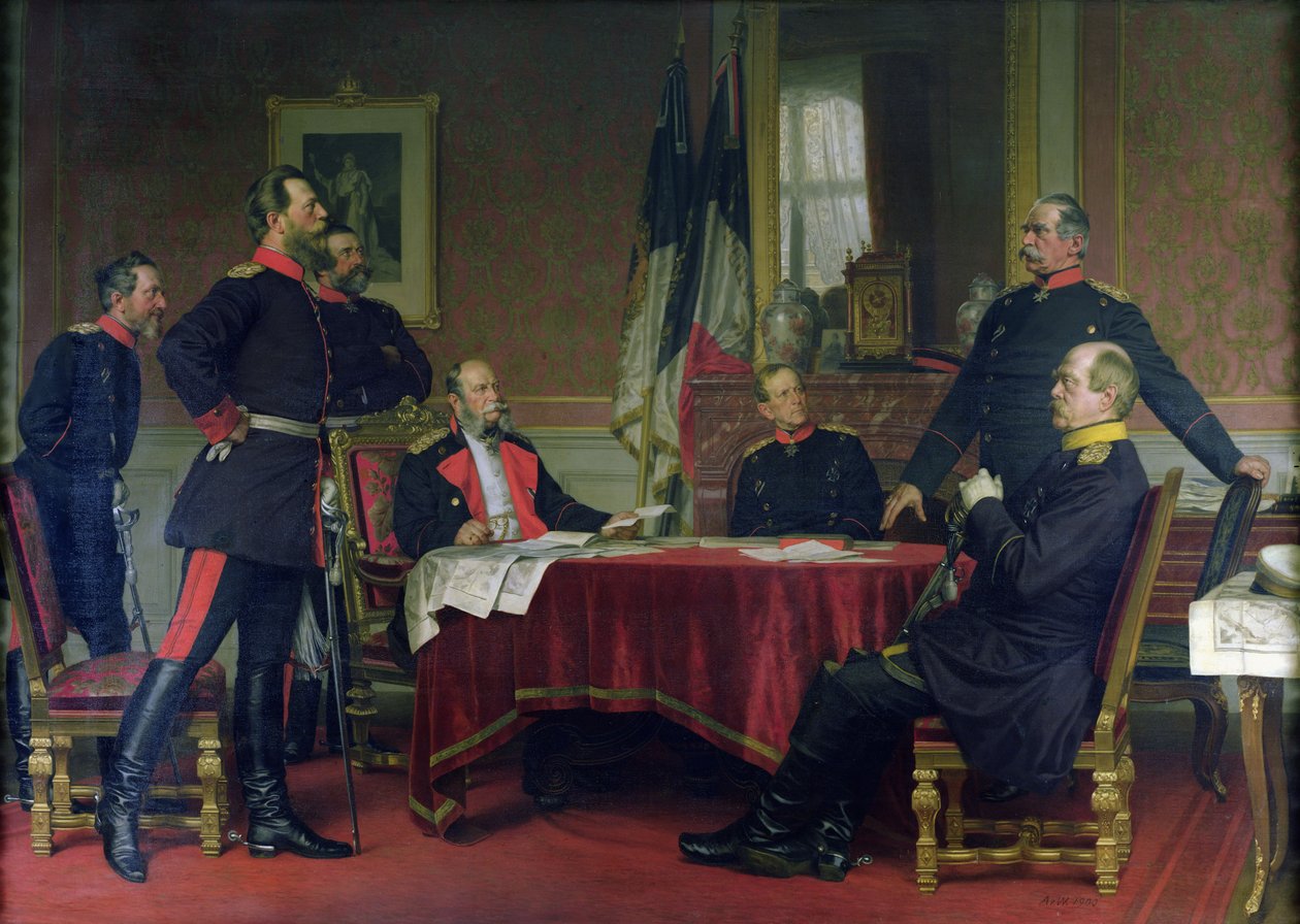 Egy háborús stratégia megbeszélése Versailles-ban, 1900 alkotó: Anton Alexander von Werner