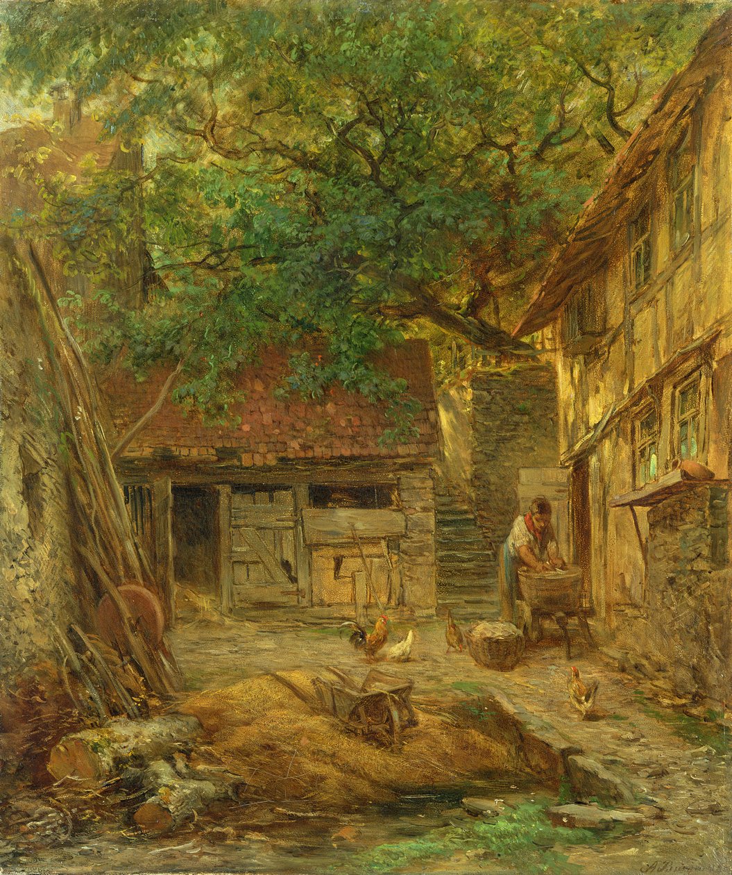 Egy parasztház udvara, 1862 alkotó: Anton Burger