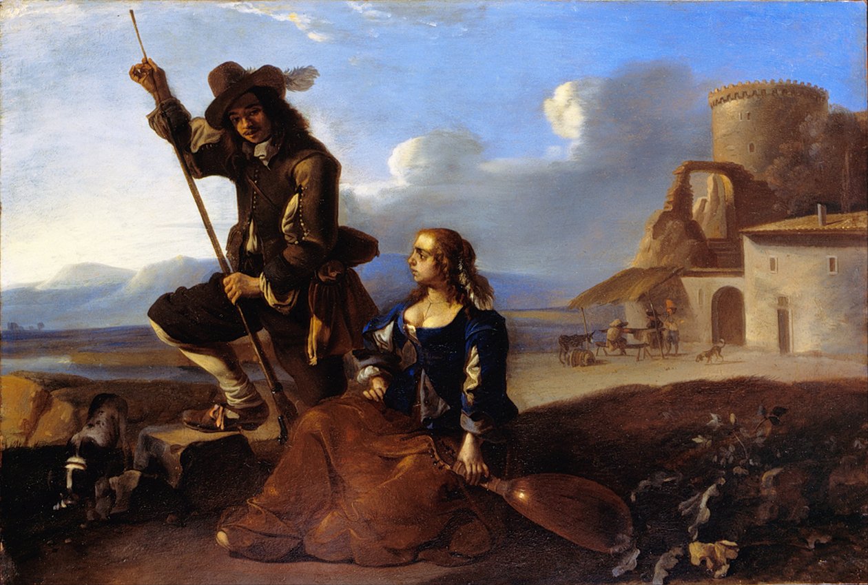 Tájkép figurákkal alkotó: Anton Goubau