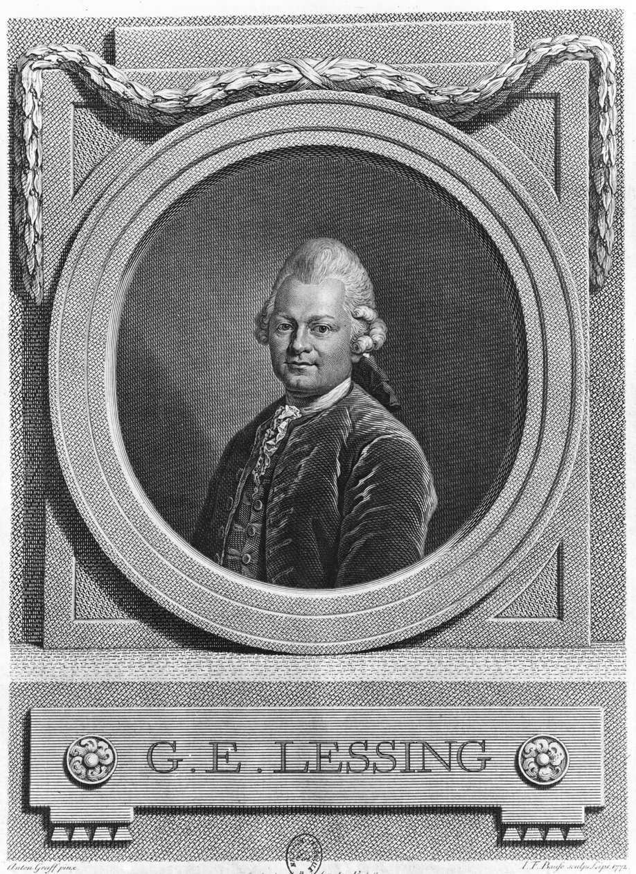 Gotthold Ephraim Lessing (1729-81) portréja, Johann Friedrich Bause (1738-1814) metszete, 1772 alkotó: Anton Graff