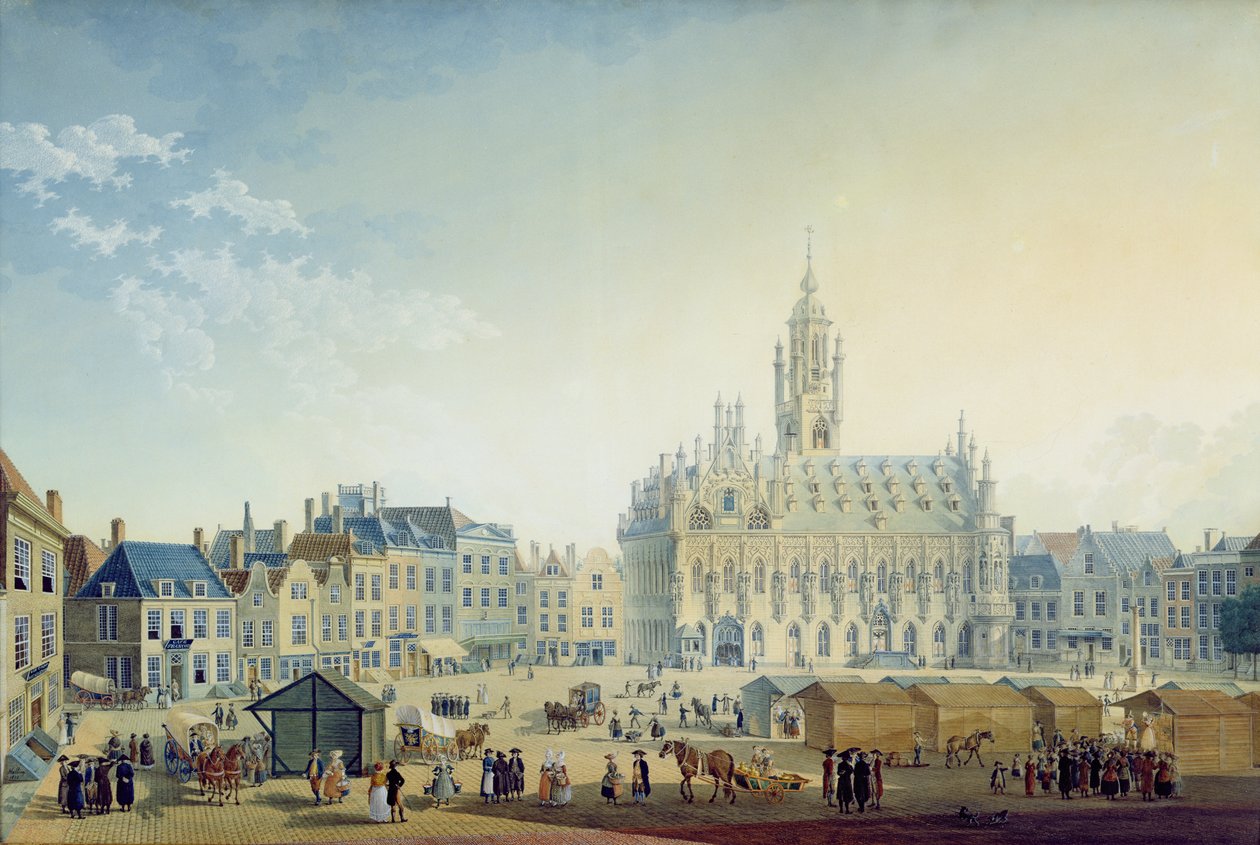 A Fő tér, Middelburg, 1812 alkotó: Anton Ignaz Melling