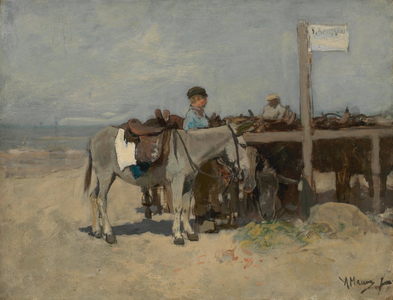 Szamárállvány Scheveningen tengerpartján alkotó: Anton Mauve