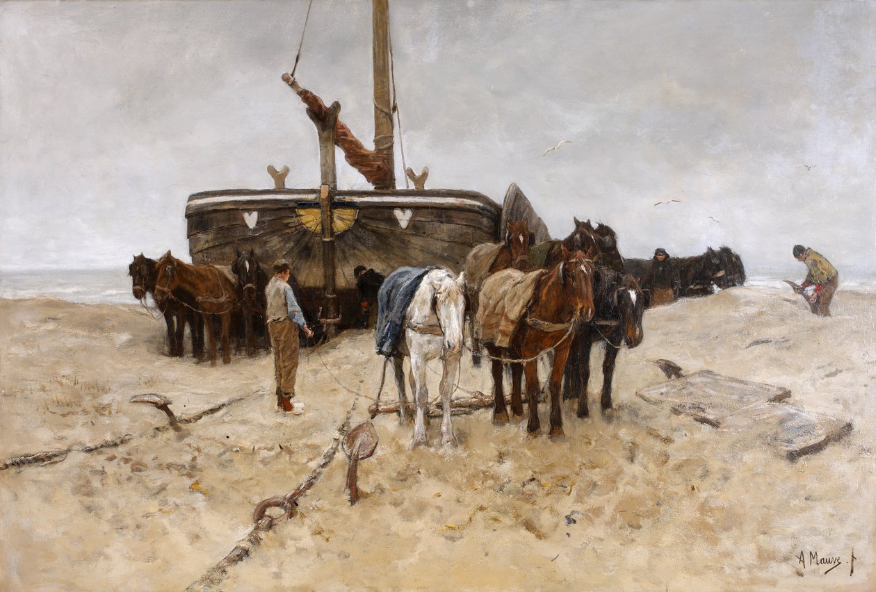 Halászhajó a tengerparton alkotó: Anton Mauve
