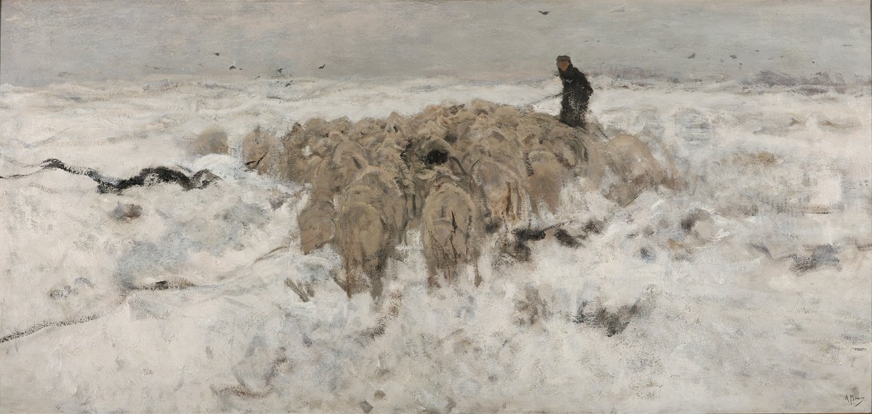Birkanyáj a hóban alkotó: Anton Mauve
