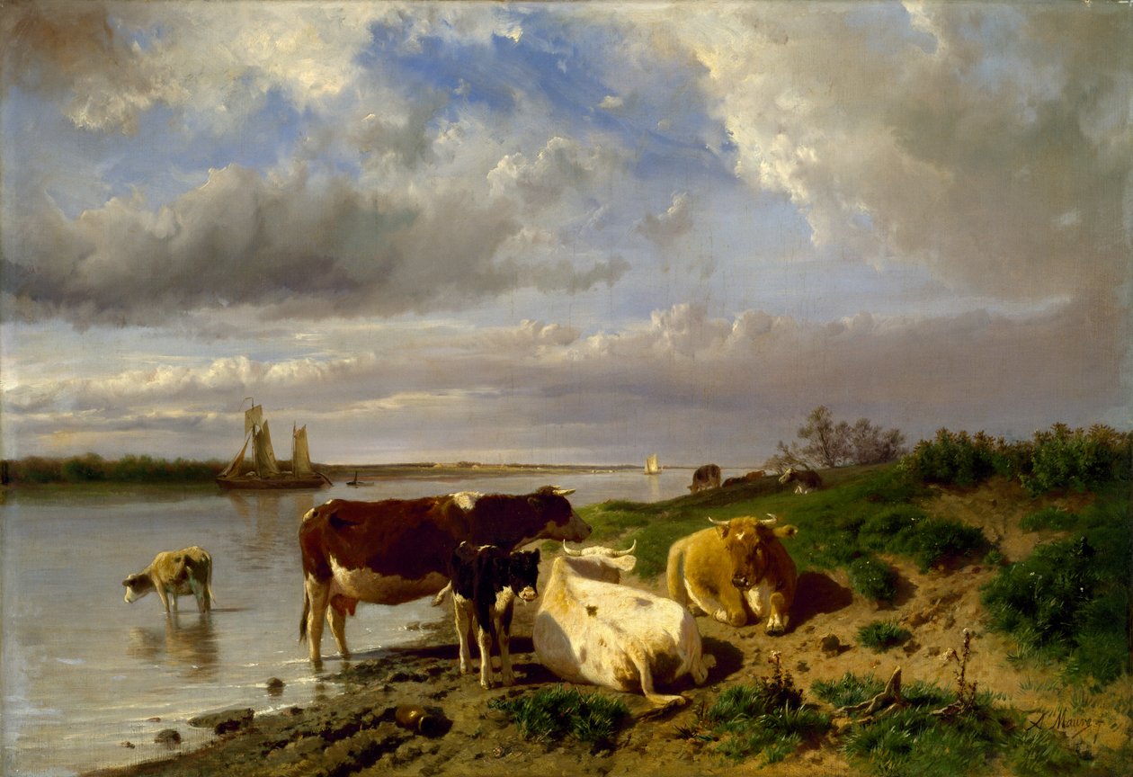 Táj szarvasmarhákkal, alkotó: Anton Mauve