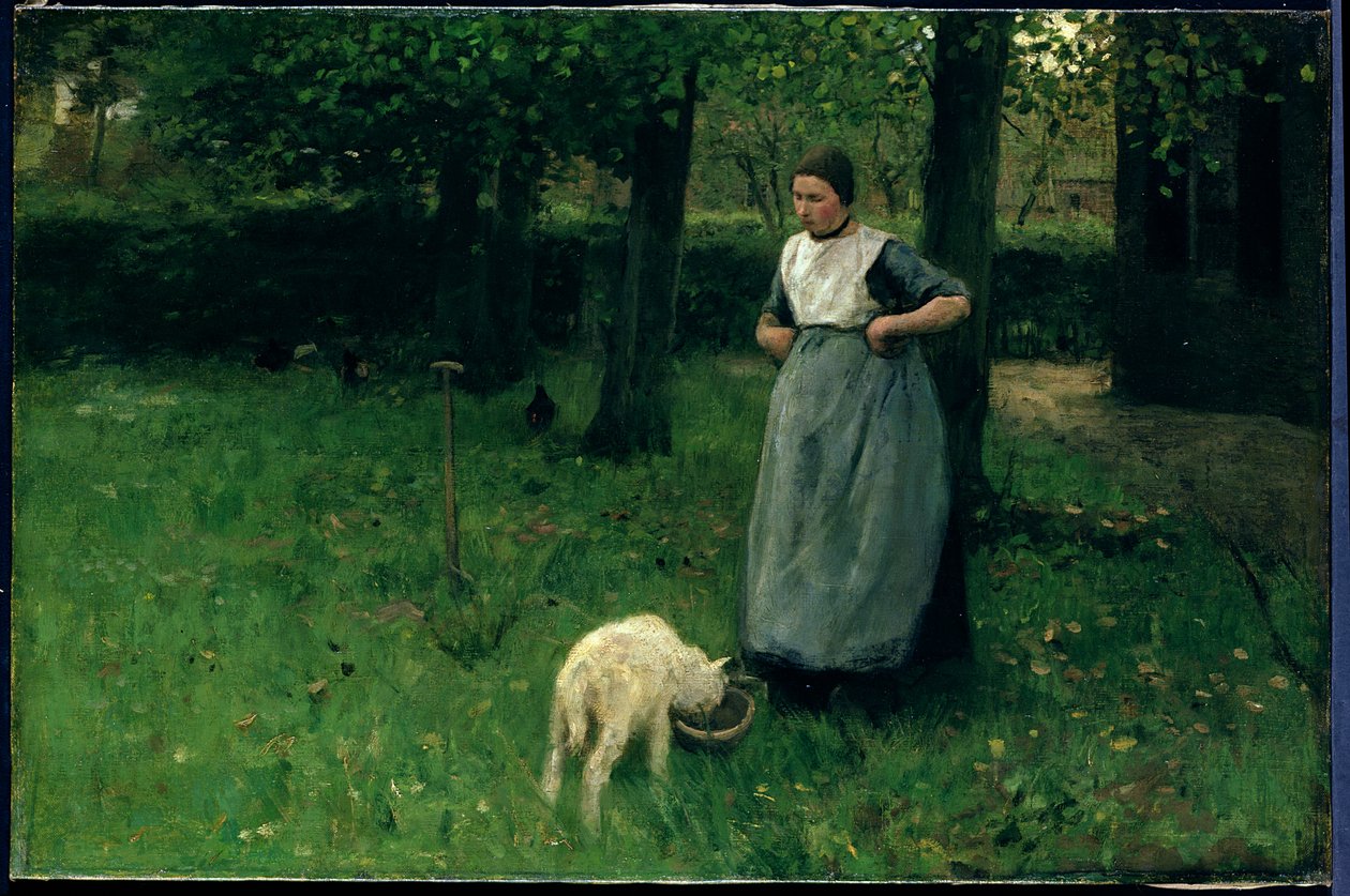 Larener nő egy kecskével, 1885 körül alkotó: Anton Mauve