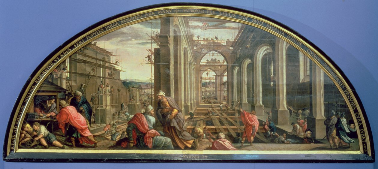 A templom újjáépítése Joás király által, 1602 alkotó: Anton Moller