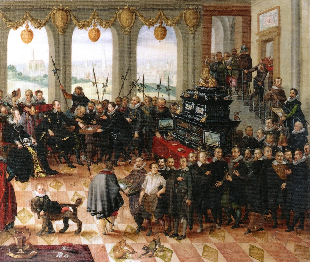 A pomerániai művészeti kabinet átadása II. Fülöp pomerániai hercegnek alkotó: Anton Mozart