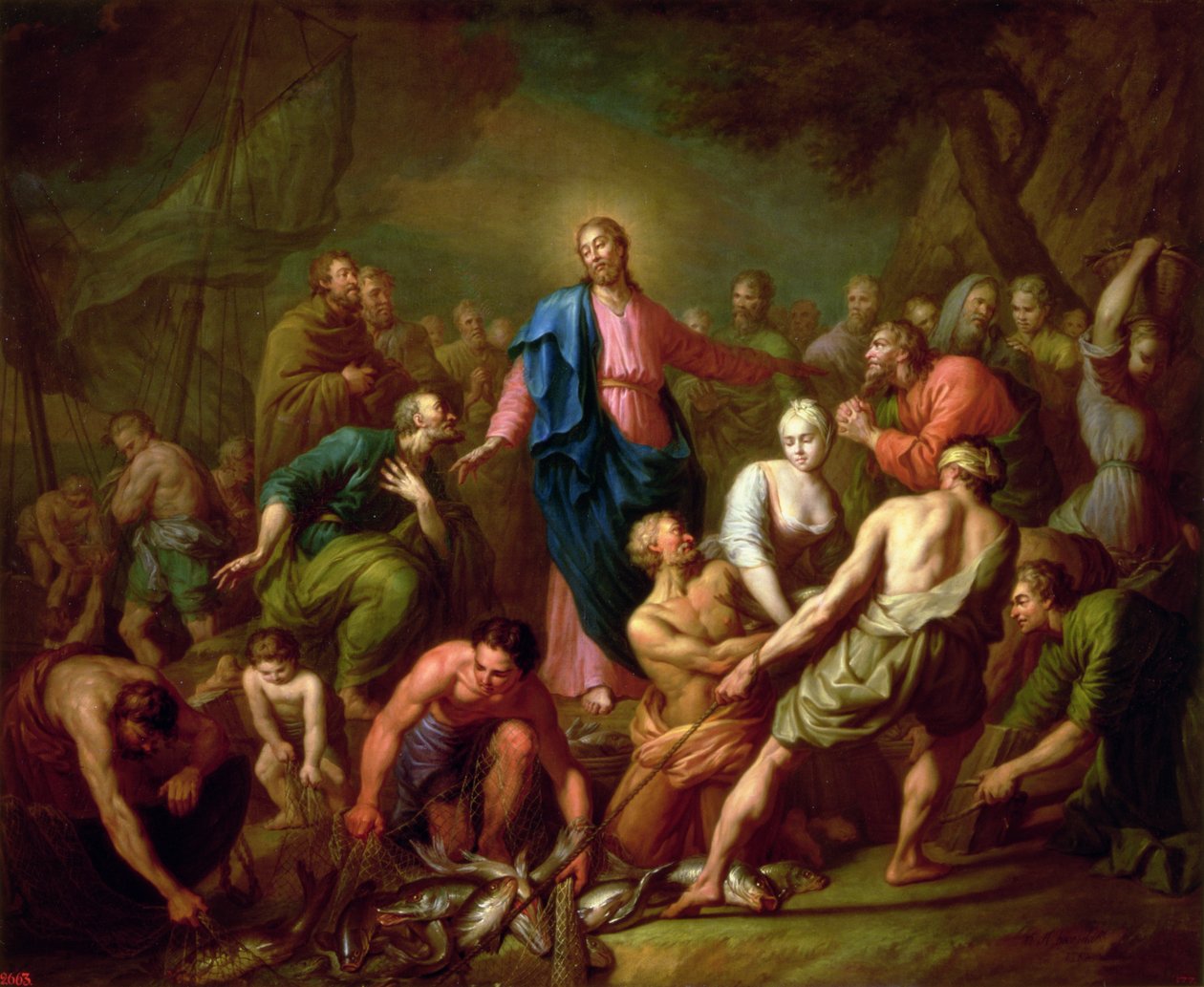 A halak csodás tervezete, 1762 alkotó: Anton Pavlovich Losenko