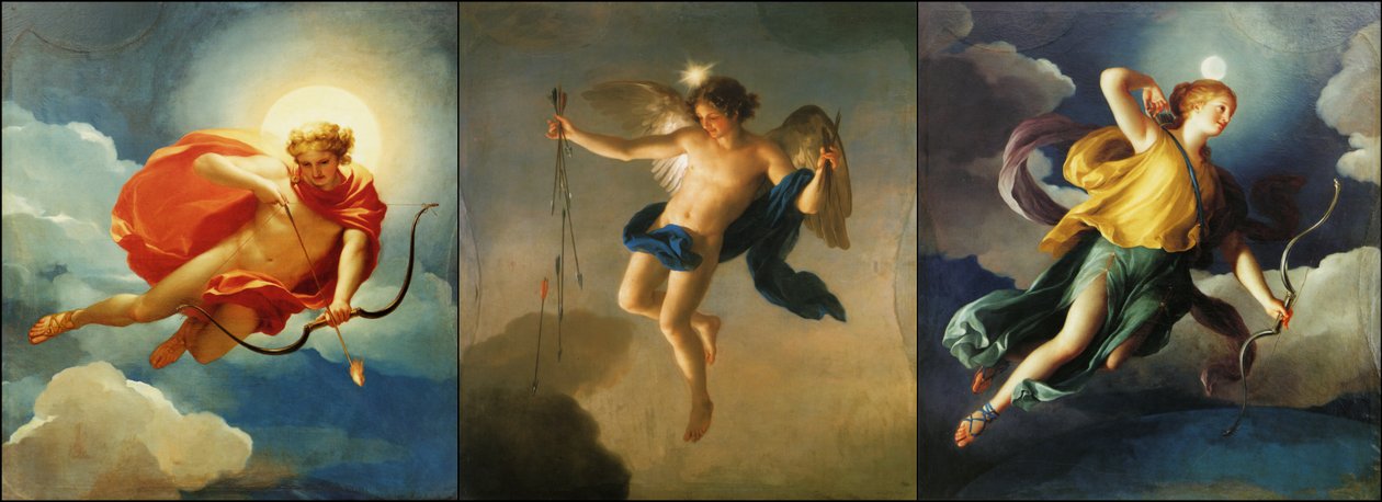 A nap három részének megszemélyesítése a görög mitológiában alkotó: Anton Raphael Mengs