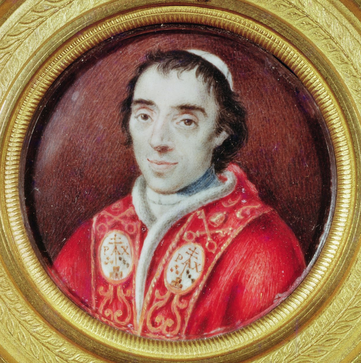 Pius pápa portréja (miniatűr) alkotó: Anton Raphael Mengs