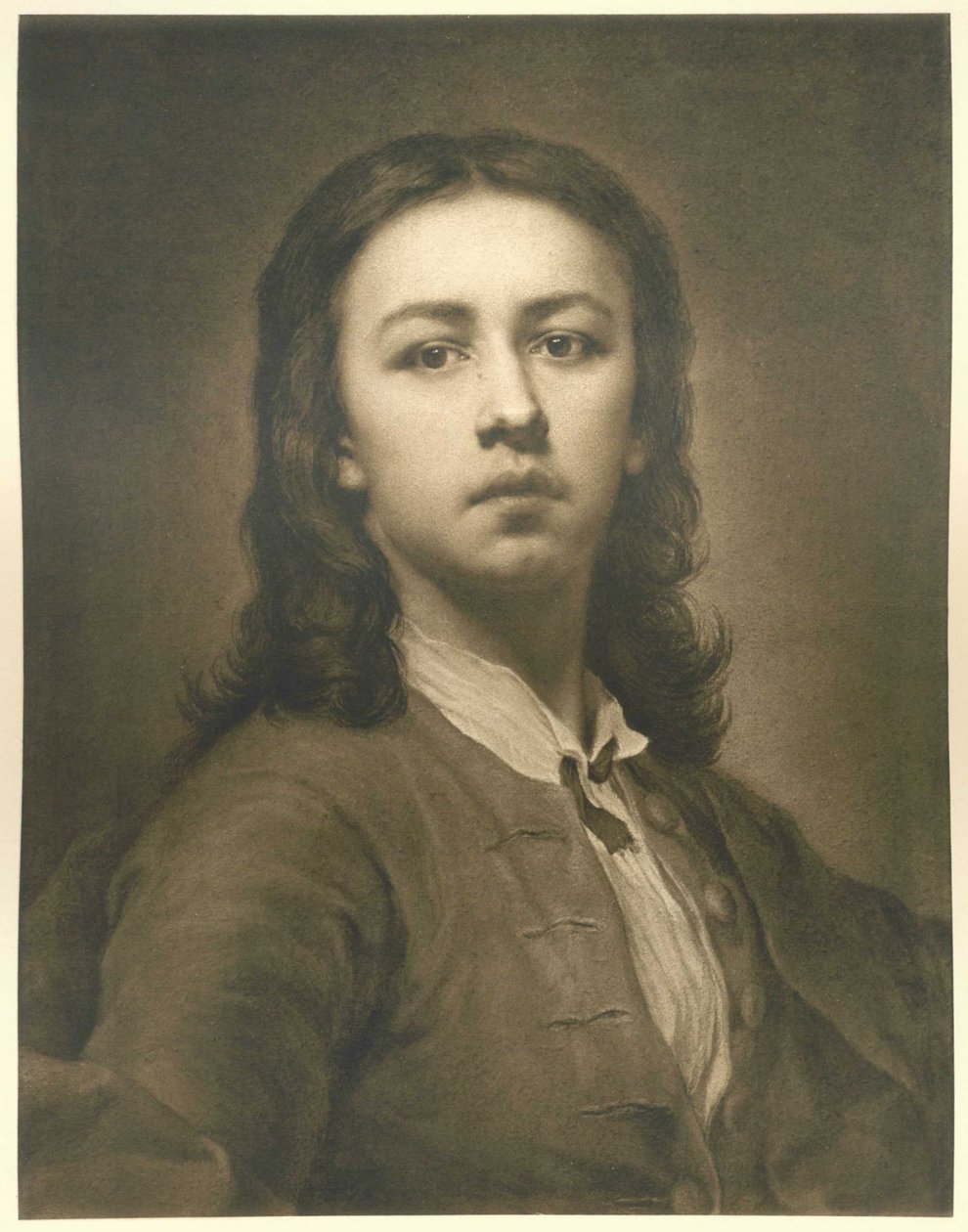 Önarckép vörös kabátban alkotó: Anton Raphael Mengs