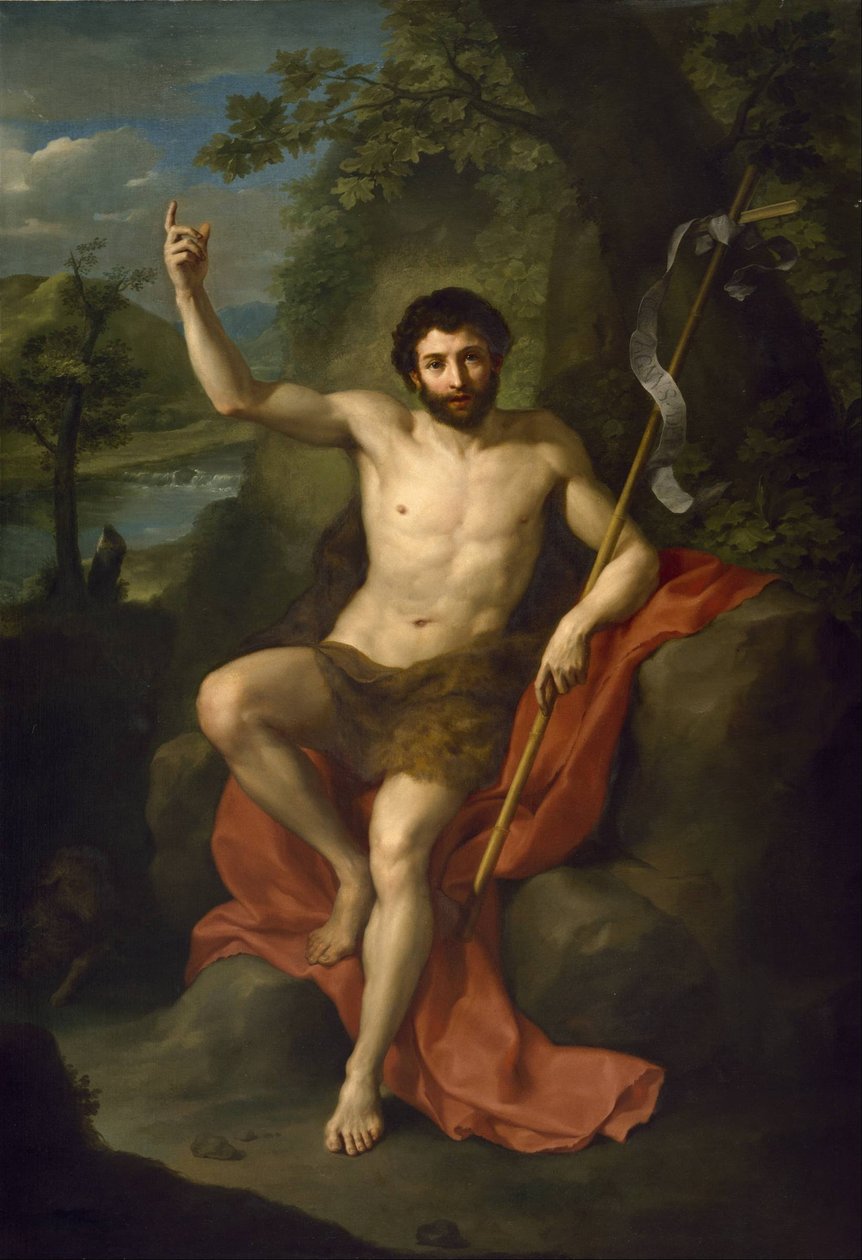 Keresztelő Szent János prédikál a pusztában alkotó: Anton Raphael Mengs