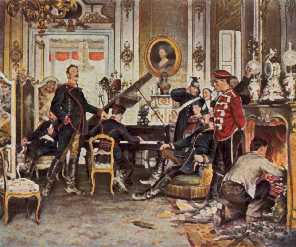 A Párizs melletti felvonulási területen alkotó: Anton Alexander von (after) Werner
